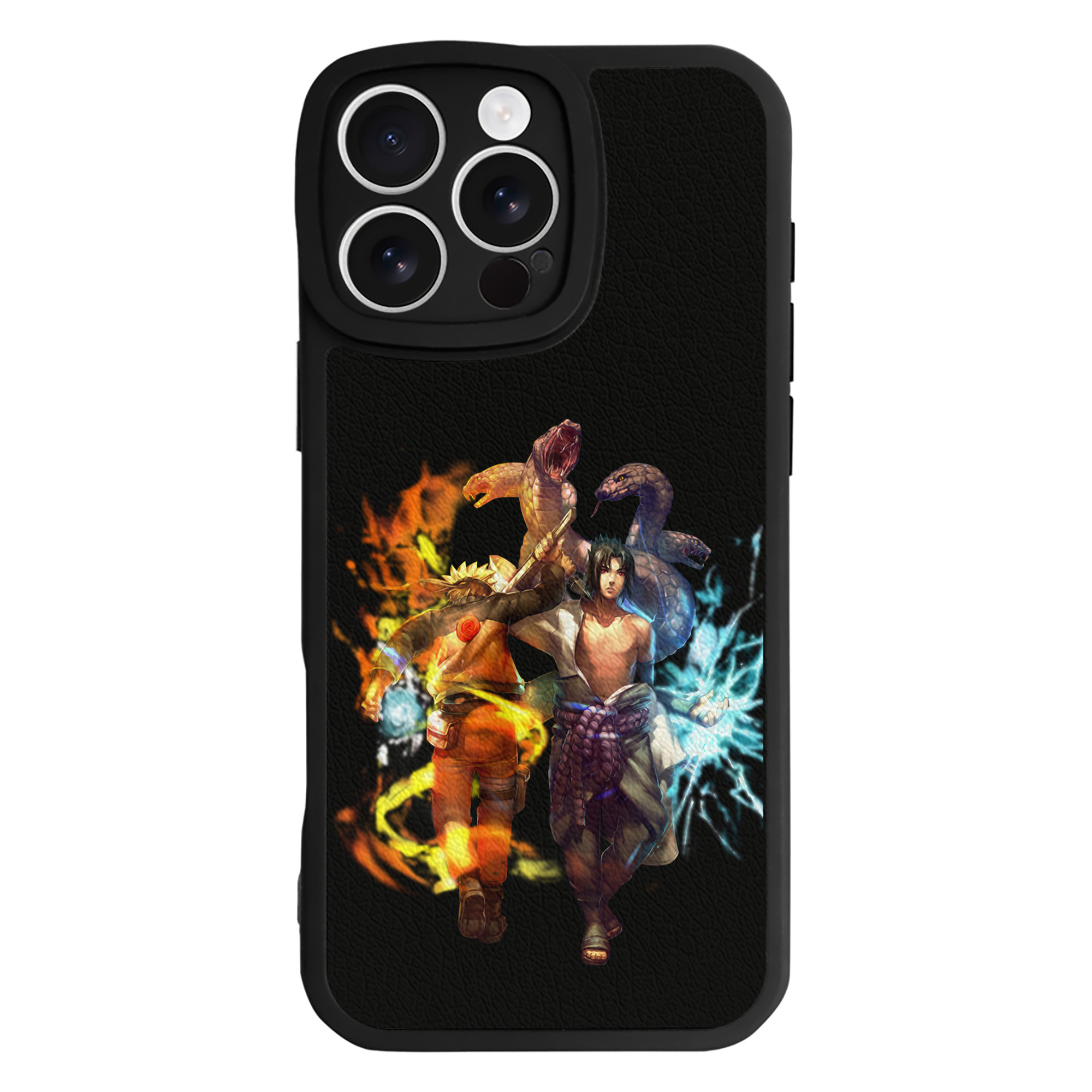 （画像用） NARUTO -ナルト- うちは サスケ Uchiha Sasuke 【iPhone 16シリーズ対応】シリコンスマホケース（レザー調） 材質：シリコン